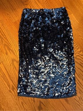 Halogen - Sequin Pencil Skirt - Navy Blue